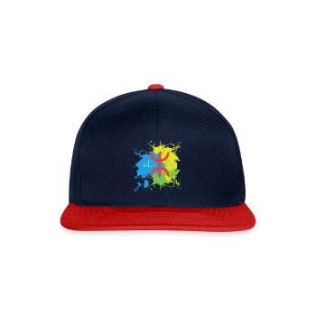 Amazigh Splash Art Design Berber Amazigh Flag - Snapback Cap - navy/red - Front