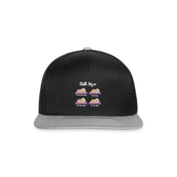 Cute Nope Sloth Namaste Training Yoga Lover - Snapback Cap - Schwarz/Grau - Vorne