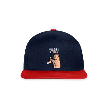 French Bulldog Mama Frenchie Mom - Snapback Cap - navy/red - Front