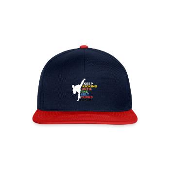Keep Training Until The Belt Turns Black - Casquette snapback - bleu marine/rouge - Devant