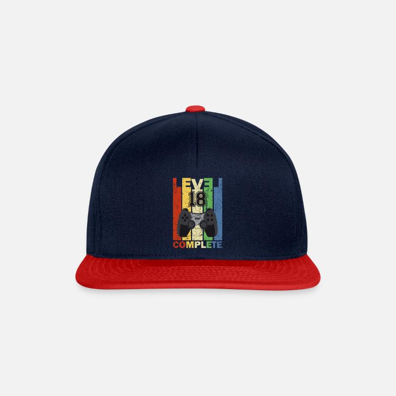 Level 18 Complete 18th birthday 18 years old 2003 - Snapback Cap - navy/red