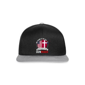 Danish American Flag Danish Roots USA Citizen - Snapback Cap - black/grey - Front