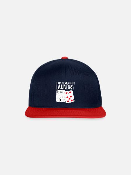 Poker Je ne plie même pas le linge - Casquette snapback - bleu marine/rouge