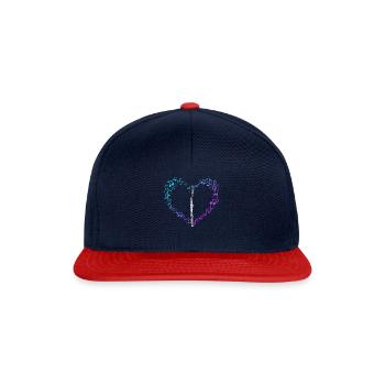 Flute Gift Music Notes Heart Love - Snapback Cap - navy/red - Front