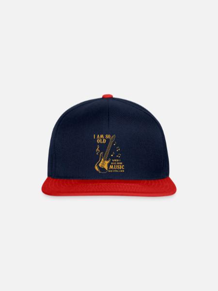 Musiker Rock Jazz Band Musik Gitarren Klavier - Snapback Cap - Navy/Rot