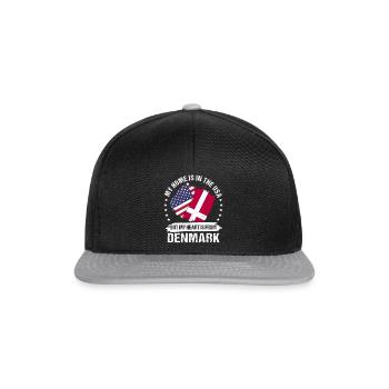 American Patriot Denmark Flag Danish Roots - Snapback Cap - Schwarz/Grau - Vorne