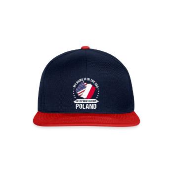 American Patriot Poland Flag American Polish Roots - Snapback Cap - navy/red - Front