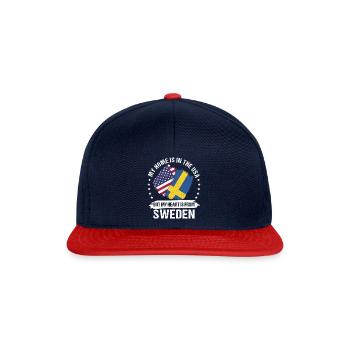 Patriote américain Suède Drapeau Racines suédoises - Casquette snapback - bleu marine/rouge - Devant