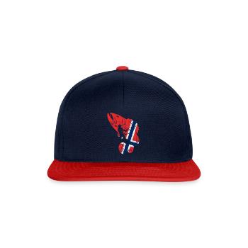 Pêche en Norvège Fishing Tour - Casquette snapback - bleu marine/rouge - Devant