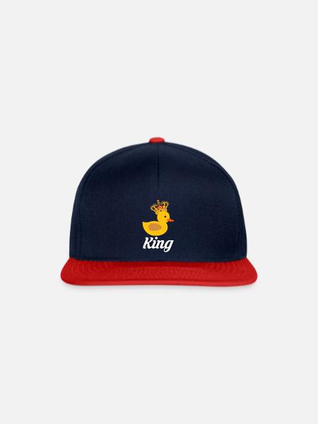Gummiente Geschenk King - Snapback Cap - Navy/Rot