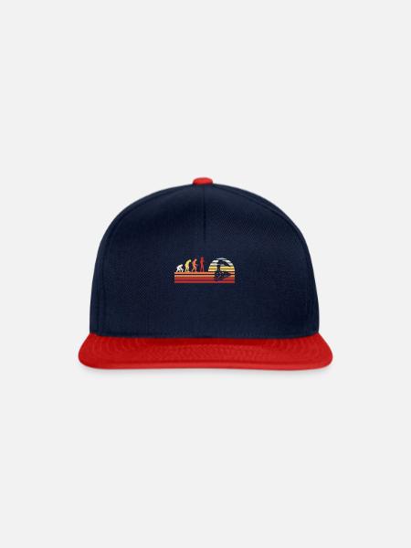 Retro Zugführer Zug Lok Eisenbahner Lokführer - Snapback Cap - Navy/Rot