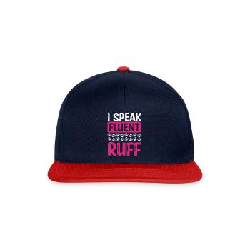 Dog Walker I speak fluent ruff Professional - Snapback Cap - Navy/Rot - Vorne