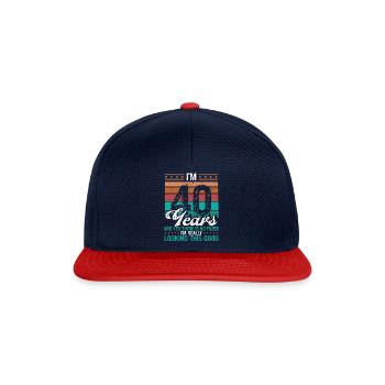 40th Birthday No Filter Funny 40 Years Old - Snapback Cap - navy/red - Front