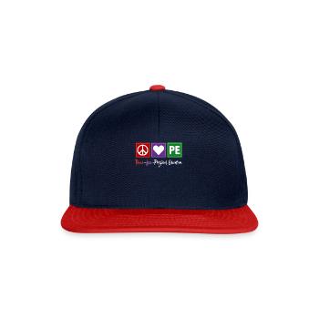PE Teacher Peace Love Physical Education - Snapback Cap - navy/red - Front