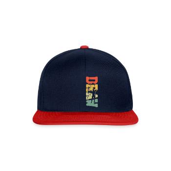 Archery Bow Archer Retro Vintage - Snapback Cap - Navy/Rot - Vorne
