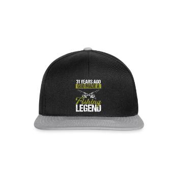 31 Year Old Fishing Legend Rod 31 Fisherman - Snapback Cap - Schwarz/Grau - Vorne