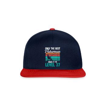 37 Fishing Level 37 Year Old Angler Fisherman - Snapback Cap - navy/red - Front