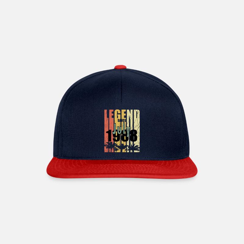 Juli 1988 Geburtstagsgruss retro design - Snapback Cap - Navy/Rot