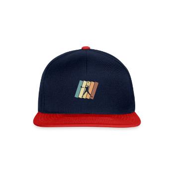 Vintage Retro Softball Spieler Shirt Geschenk - Snapback Cap - Navy/Rot - Vorne