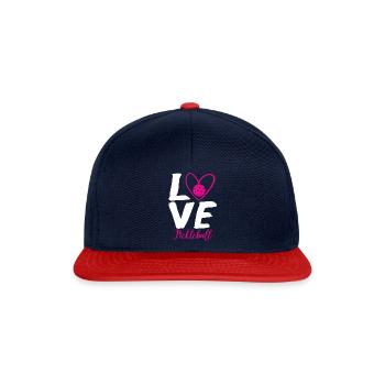 Pickleball Love Heart Women's - Snapback Cap - navy/red - Front