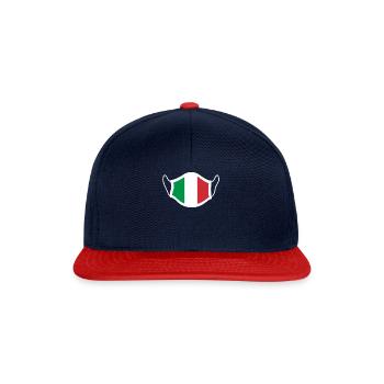Italy Flag Face Mask Italian - Snapback Cap - navy/red - Front