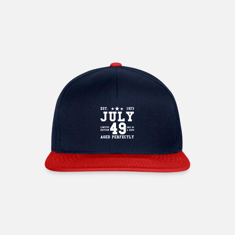 49th birthday July born 1973 Gift idea - Snapback Cap - navy/red