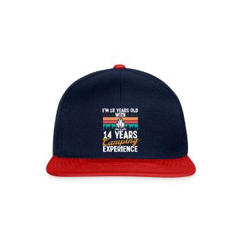 32 Year Old Camper Mountains Camping 32 Birthday - Snapback Cap - navy/red - Front