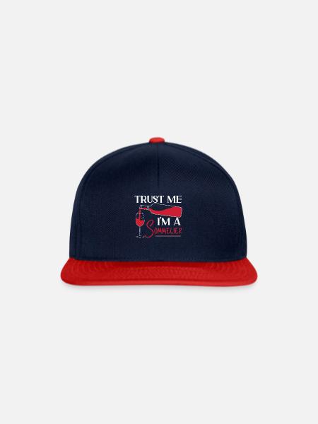 Sommelier Wine Drinking Tasting - Snapback Cap - Navy/Rot