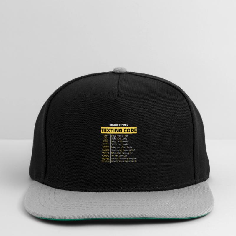 Drôle de code textuel pour personnes âgées Conception de code grand-père Casquette snapback
