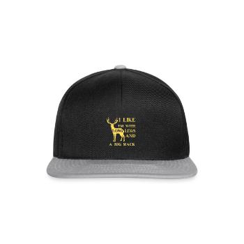 Drôle d’animaux de chasse au cerf Citation Mèmes Cadeau à la mode - Casquette snapback - noir/gris - Devant