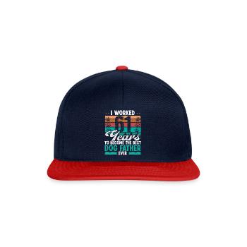 61 Year Old Best Dog Father 61 Birthday Dog Dad - Snapback Cap - Navy/Rot - Vorne