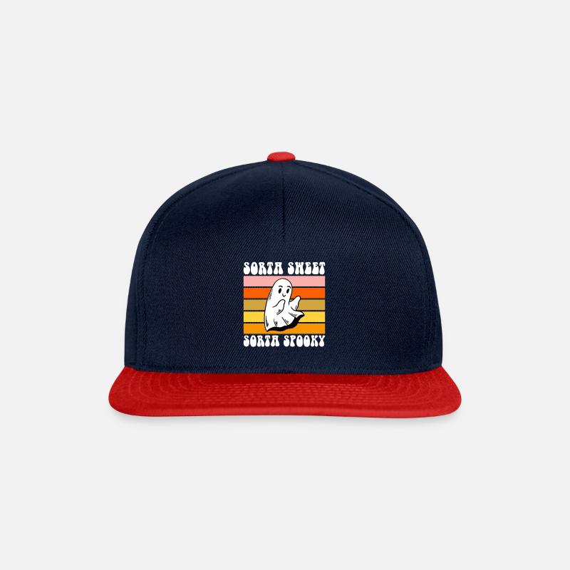 Sorta Sweet Sorta Spooky Ghost Halloween - Casquette snapback - bleu marine/rouge