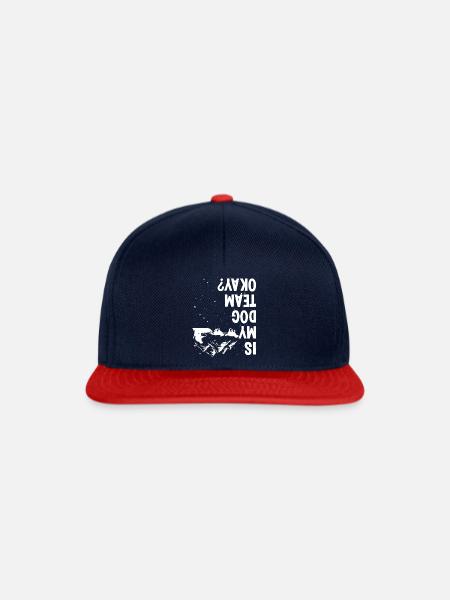 Alaska Mushing my Dog Team okay Husky Sled Racer - Snapback Cap - Navy/Rot