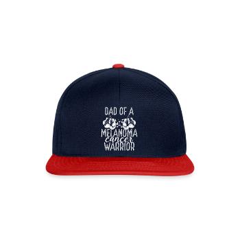Dad Melanoma Cancer Awareness Fathers Day Papa - Snapback Cap - navy/red - Front