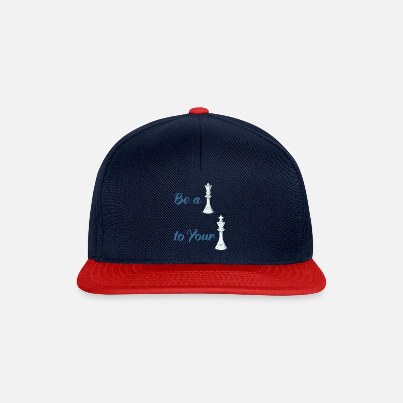 Be A Queen To Your King - Chess Couple - Snapback Cap - navy/red