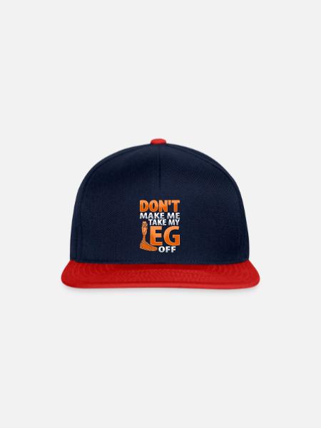 Amputiertes Bein Beinprothese Prothese Amputation - Snapback Cap - Navy/Rot