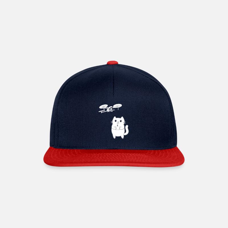Quadcopter Drone Pilot Cat Drone Racing - Cat Dron - Snapback Cap - Navy/Rot