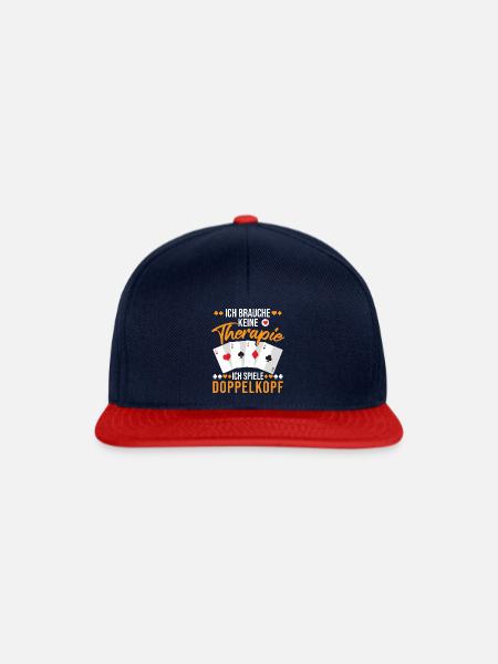 Doppelkopf lustiger Spruch - Snapback Cap - Navy/Rot