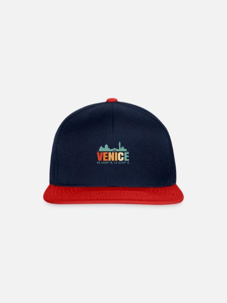 Venice - Snapback Cap - Navy/Rot