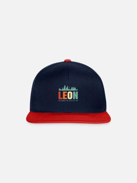 León - Snapback Cap - Navy/Rot