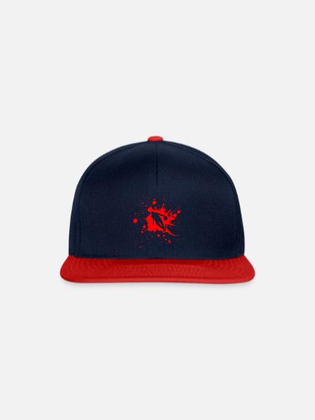 Basketball Dribble Man Rot - Snapback Cap - Navy/Rot