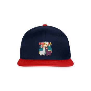 Alpaka Backpacker Südamerika Bolivien - Snapback Cap - Navy/Rot - Vorne