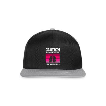 Caution Pulmonologist In The Making Pulmonology - Snapback Cap - black/grey - Front