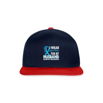 Portez du bleu clair pour la sensibilisation au diabète - Casquette snapback - bleu marine/rouge - Devant