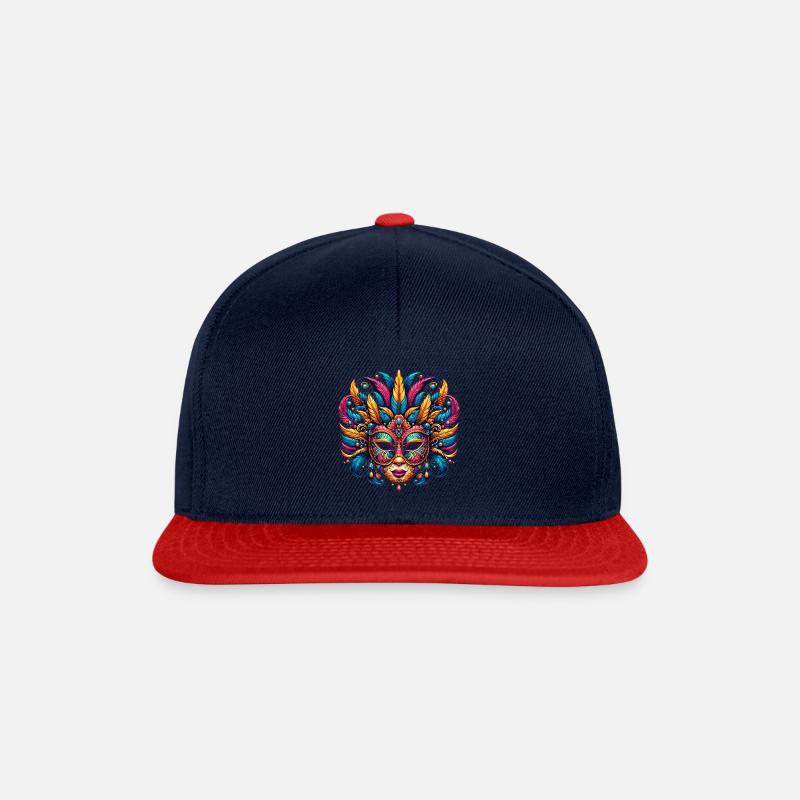 Masque de carnaval vénitien - Casquette snapback - bleu marine/rouge