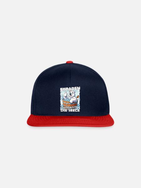 Eisbaden Winterbaden Lustig - Snapback Cap - Navy/Rot