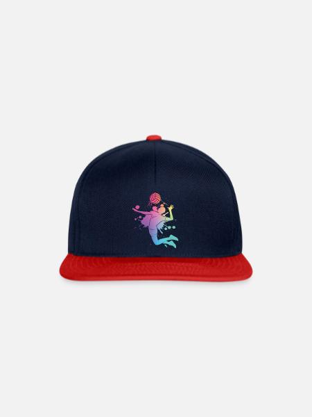 Volleyball für Damen Herren und Kinder - Snapback Cap - Navy/Rot