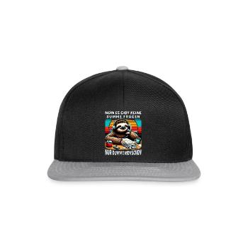 lustiger faLustiger Faultier Spruch keine dumme Fr - Snapback Cap - Schwarz/Grau - Vorne