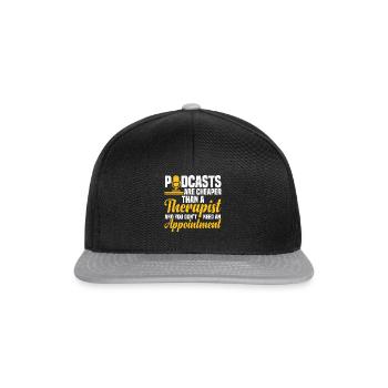 Podcaster Podcast - Snapback Cap - Schwarz/Grau - Vorne