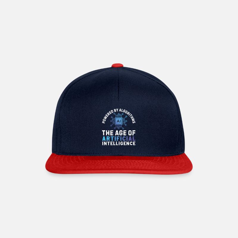 Powered by Algorithms The Age of AI - Snapback Cap - navy/red